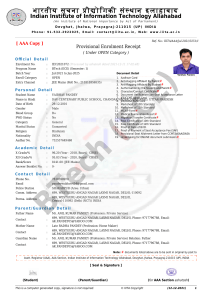 IIITA Enrolment & Fee Receipt - Vaibhav Pandey