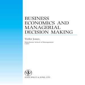 Business Economics and Managerial Decision Making by Trefor Jones