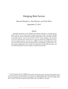 Hedging Risk Factors paper