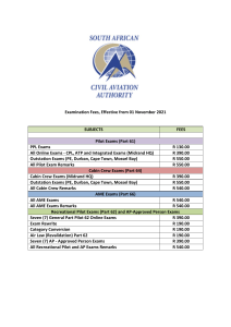 Examination Fees as from 01 November 2021