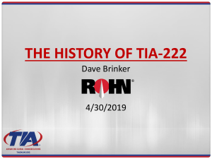 History of the TIA Standard 4-30-2019 DGB