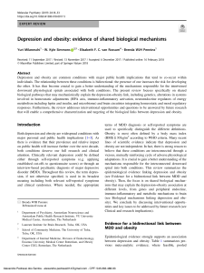 Depression and Obesity: Shared Biological Mechanisms