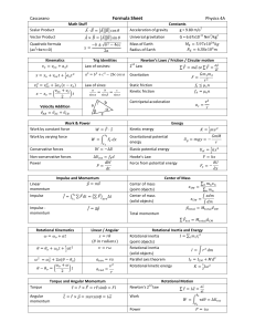 phy4a formula sheet new