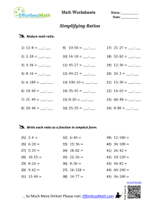 Simplifying Ratios Worksheet: Math Practice