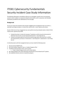 ITI581 Case Study Information