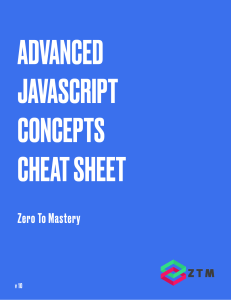 Javascript Cheatsheet Zero To Mastery V11
