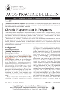 ACOG - Chronic Hypertension in Pregnancy Number 203