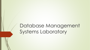 Database Management Systems Laboratory