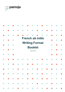 French ab initio-WRITING FORMATS Booklet