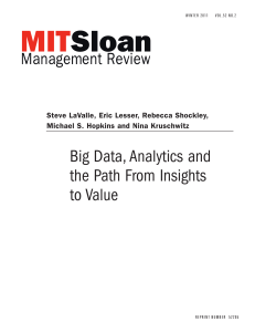 extra big data analytics and the path path from insights to value