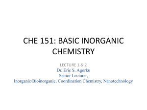 CHE 151 LECTURE 1&2 ESA-1-1