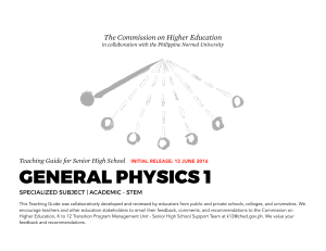 General Physics 1 Teaching Guide for Senior High School