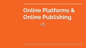 Lesson 5 - Online Platforms and Publishing