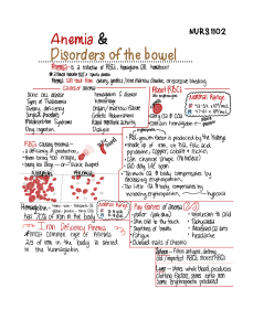 Anemia and bowel