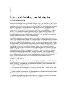 1 Research Methodology an introduction