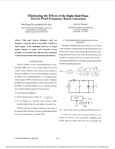 Eliminating the effects of the right-half plane zero in fixed frequency boost converters new