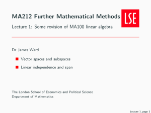 LSE MA212 Lecture 1