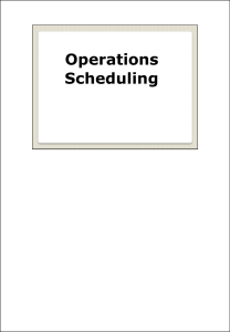 Operations Scheduling - notes pages