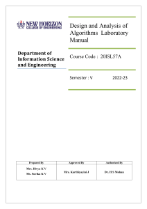 DAA Lab Manual 20ISL57A