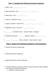 Reactions and products worksheet