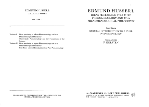 (Husserliana  Edmund Husserl — Collected Works, Vol. 2) Edmund Husserl, F. Kersten - Ideas Pertaining to a Pure Phenomenology and to a Phenomenological Philosophy  First Book  General Introduction to 