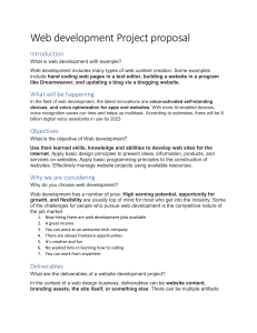 Web development Project proposal