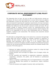 CORPORATE SOCIAL RESPONSIBILITY