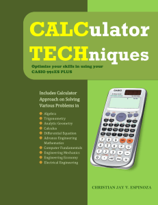 CASIO 991ES PLUS Calculator Techniques for Engineering & Math