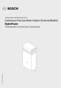 BOSCH Instantaneous Hot Water o486380v272 Hydopower Manual