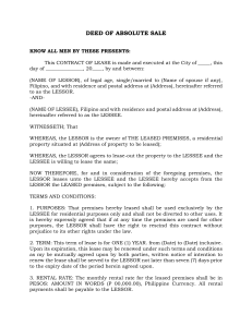 Contract of Lease