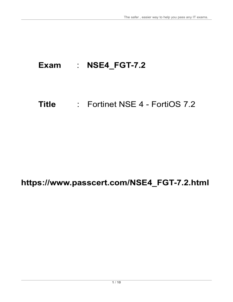 NSE4_FGT-7.2 Valid Real Test