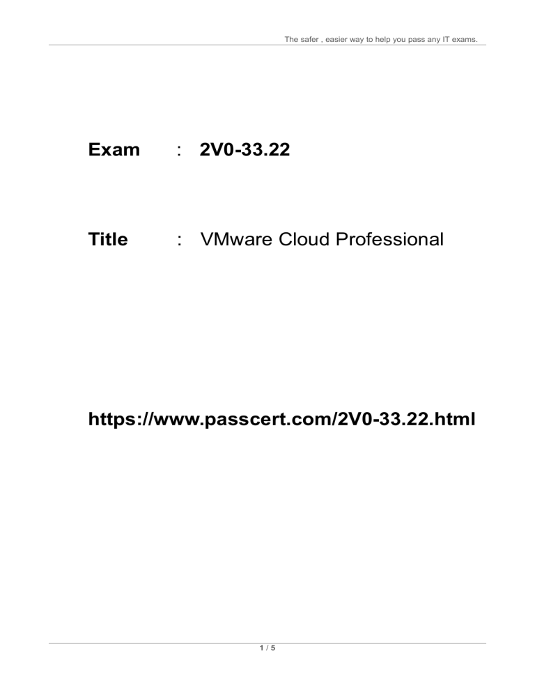 Latest 2V0-33.22 Exam Review