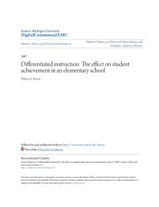 Differentiated instruction  The effect on student achievement in