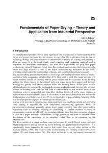 Fundamentals of paper drying theory and application from industrial perspective