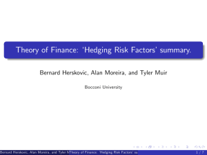 Hedging Risk Factors Summary