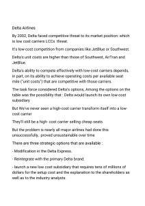 Delta Airlines and summary