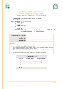 IS611 Information systems strategy and policy Spring 2022 Final Exam