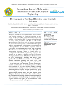 Development of Pec Based Electrical Load Schedule Software