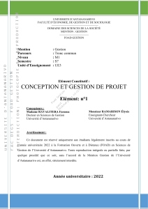 CONCEPTION ET GESTION DE PROJET 2022 M1 S7 ELEMENT N 1E