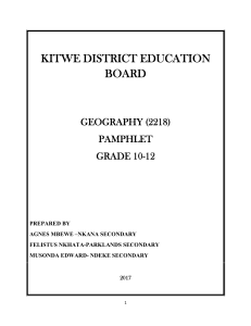 Geography Pamphlet Grade 10-12: Solar System, Time, Landforms