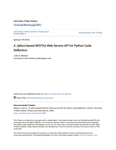 A Jython-based RESTful Web Service API for Python Code Reflection