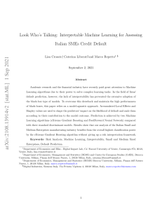 Look Who’s Talking: Interpretable Machine Learning for Assessing Italian SMEs Credit Default