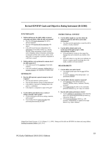 Context - Revised IEP - IFSP Goals and Objectives Rating Instrument (R-GORI)