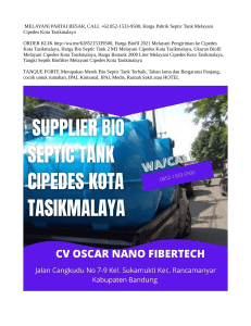 MELAYANI PARTAI BESAR, CALL +62 852-1533-9500, Harga Pabrik Septic Tank Melayani Cipedes Kota Tasikmalaya