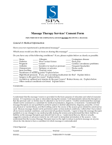 Massage Therapy Services Consent Form Template