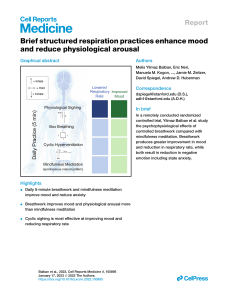 Brief structured respiration practices enhance mood and reduce physiological arousal