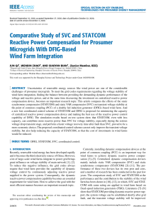 Comparative Study of SVC and STATCOM Reactive Power Compensation for Prosumer Microgrids With DFIG-Based Wind Farm Integration