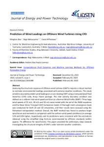 Wind Load Prediction on Offshore Turbines Using CFD