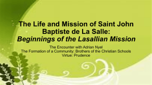The Life and Mission of Saint John Baptiste