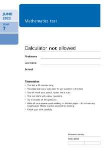 YEAR 7 MATHEMATICS